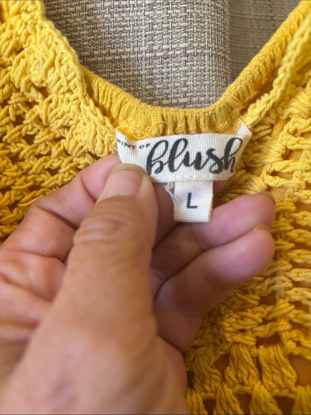 Yellow Crochet Bodice Maxi Dress size Large - Picture 2 of 4